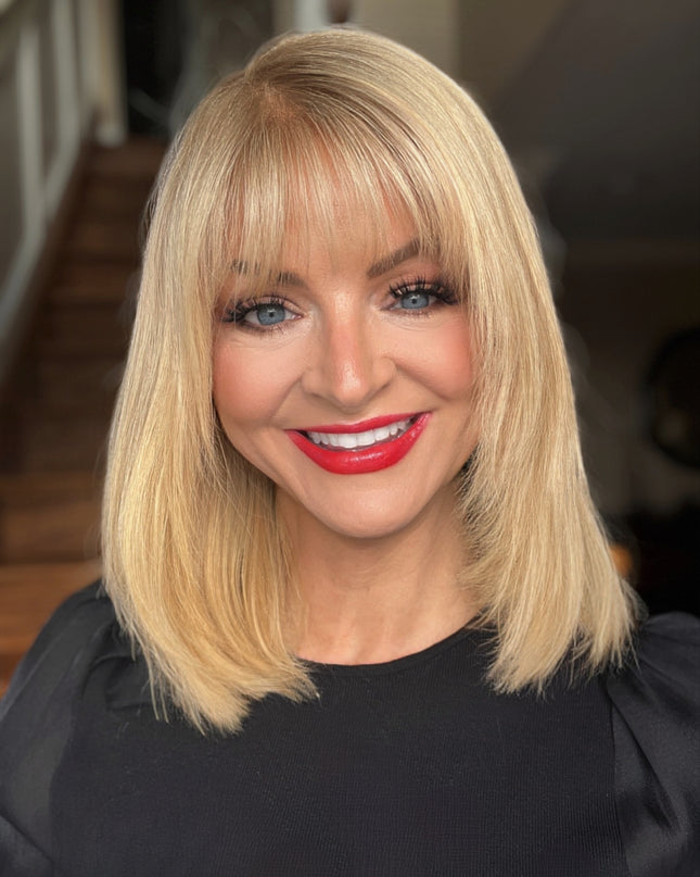 Charlotte-16" | Lace Top Remy Human Hair Wig- Golden Blonde