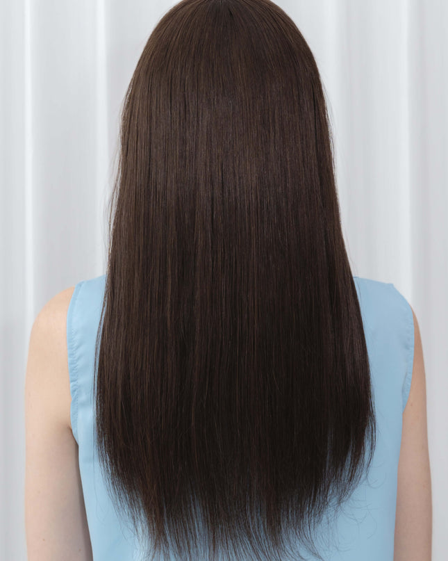 Anya| Human Hair Topper Silk Base in 6x6.5 Inch-Chocolate Brown