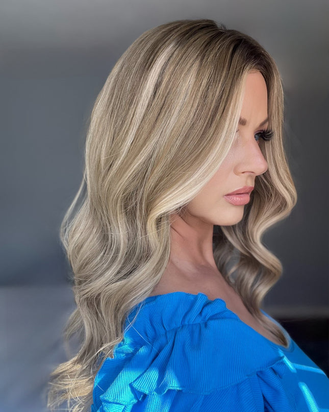 Avis |  Lace Top Remy Human Hair Wig- Cool Light Ash Blonde Balayage
