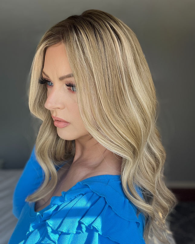 Avis |  Lace Top Remy Human Hair Wig- Cool Light Ash Blonde Balayage