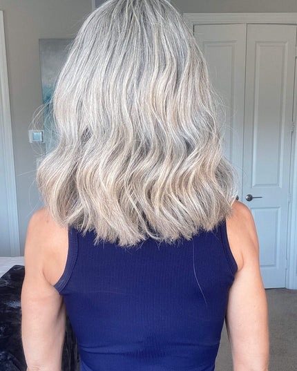 Sophia-12“| Silk-Inserted Lace Top Wig-Light Silver Grey Blend