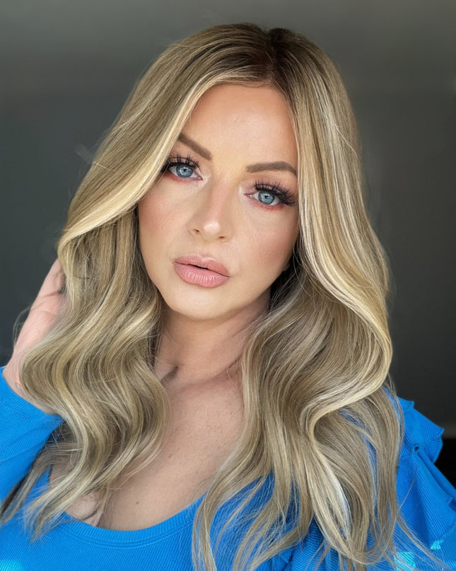 Avis |  Lace Top Remy Human Hair Wig- Cool Light Ash Blonde Balayage