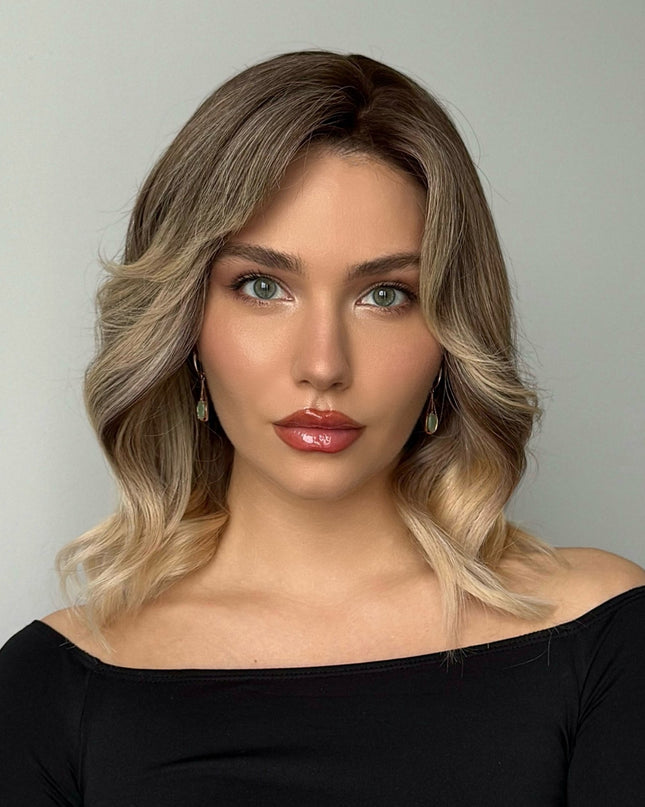 Adela| Lace Top Remy Human Hair Wig - Ashy Beige Blonde Ombre - Raregen Hair