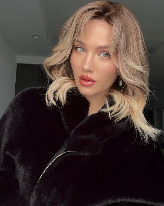 Adela| Lace Top Remy Human Hair Wig - Ashy Beige Blonde Ombre - Raregen Hair