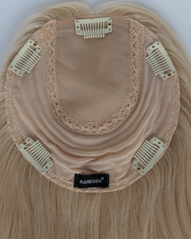 Alina | Human Hair Topper Silk Base in 6x6.5 Inch - Light Blonde - Raregen Hair