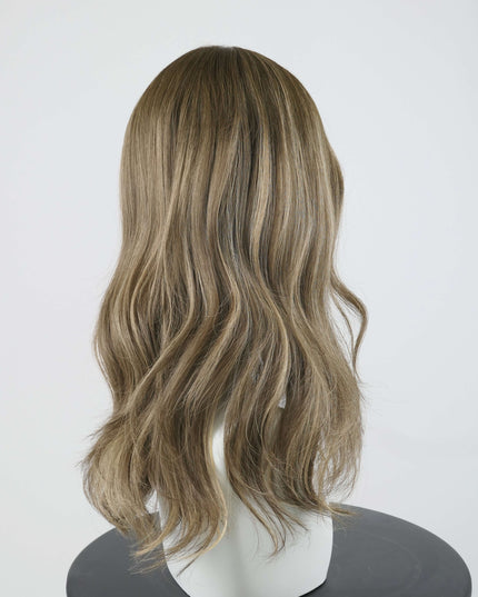 Calista 18” | Silk-Inserted Lace Top Wig-Light Brown with Subtle Olive Beige undertones