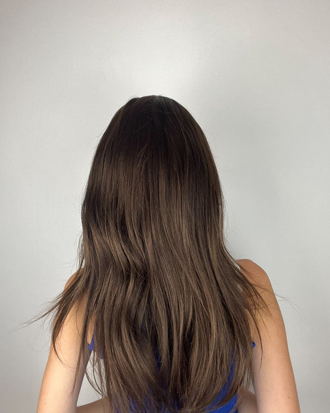 Clara | Lace Top Remy Human Hair Wig - Deep Chocolate Brown - Raregen Hair