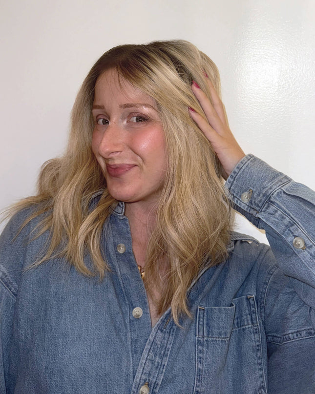 Barbara 14” | 100% Hand-tied Human Hair Wig-Beige Blonde with Subtle Dimension