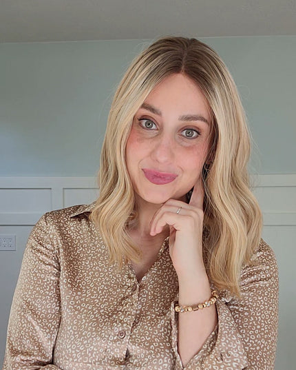 Barbara 14” | Silk-Inserted Lace Top Wig-Beige Blonde with Subtle Dimension