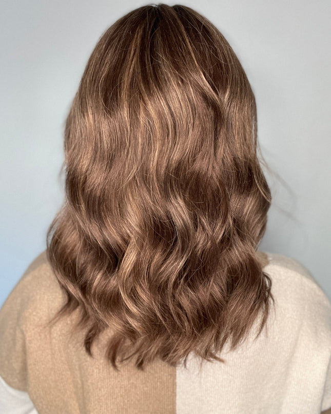 Gail | Lace Top Remy Human Hair Wig - Caramel Brunette Blend - Raregen Hair
