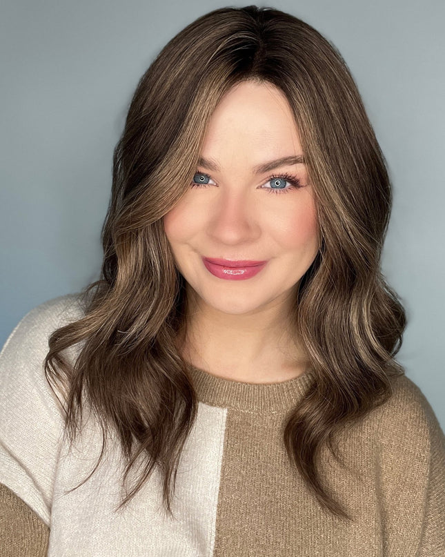 Gail | Lace Top Remy Human Hair Wig - Caramel Brunette Blend - Raregen Hair
