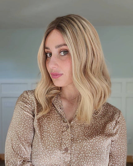 Barbara 14” | Silk-Inserted Lace Top Wig-Beige Blonde with Subtle Dimension
