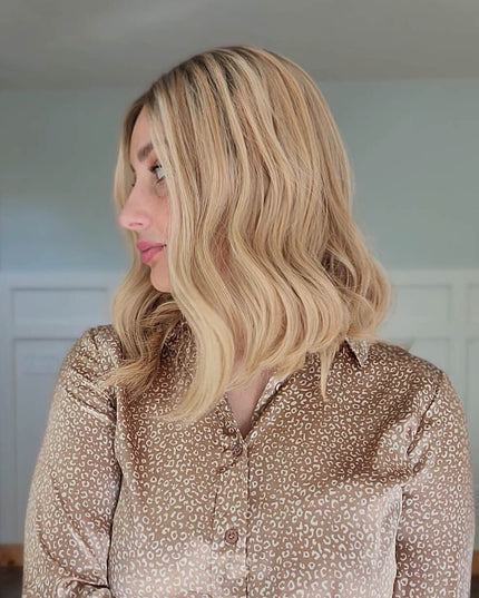 Barbara 14” | Silk-Inserted Lace Top Wig-Beige Blonde with Subtle Dimension