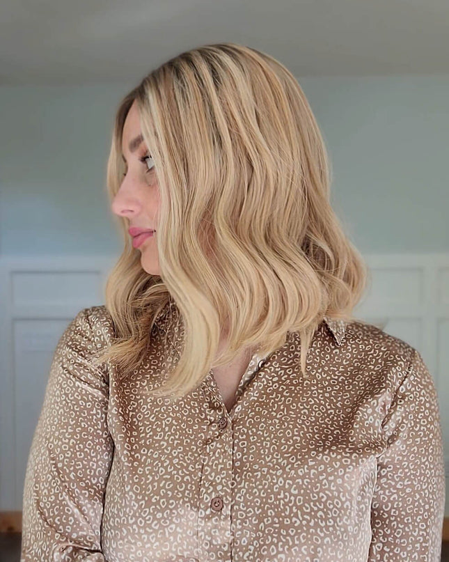 Barbara 14” | Silk-Inserted Lace Top Wig-Beige Blonde with Subtle Dimension