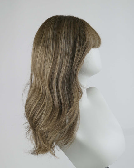 Calista 18” | Silk-Inserted Lace Top Wig-Light Brown with Subtle Olive Beige undertones
