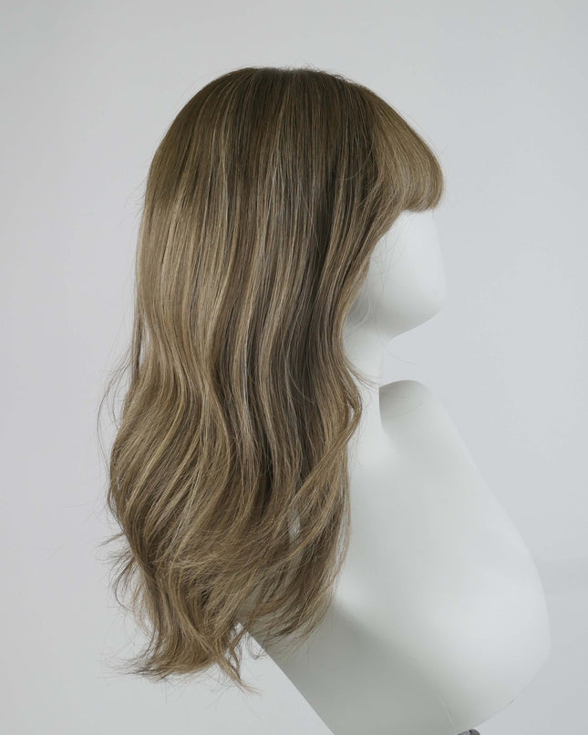 Calista 18” | Silk-Inserted Lace Top Wig-Light Brown with Subtle Olive Beige undertones