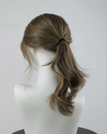 Calista 18” | Silk-Inserted Lace Top Wig-Light Brown with Subtle Olive Beige undertones