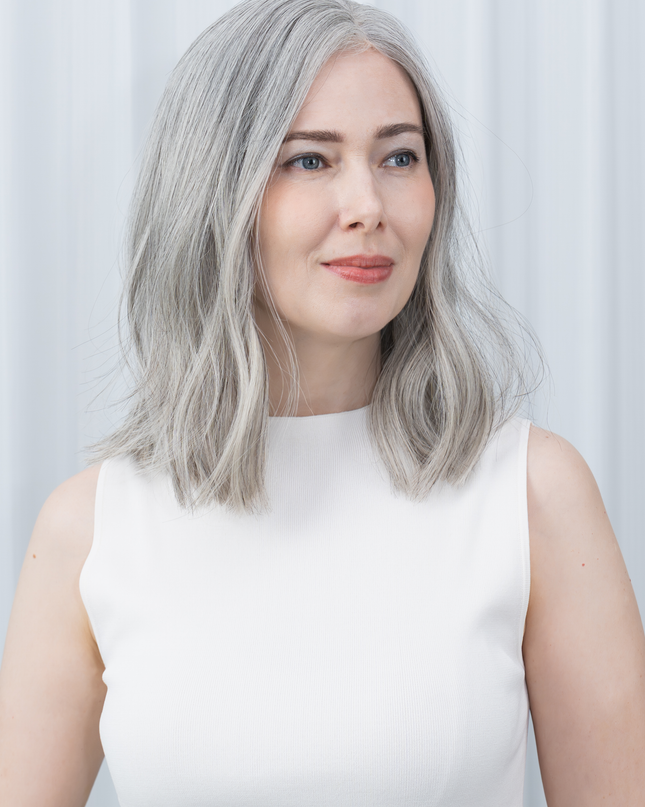 Sophia 12” | Silk-Inserted Lace Top Wig-Light Silver Grey Blend