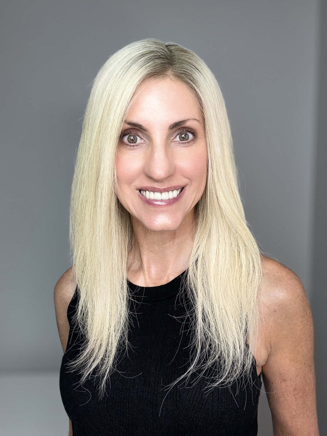 Raregen Alani| Lace Top Remy Human Hair Wig- Natural Warm Blonde with a Cool Smoky Root