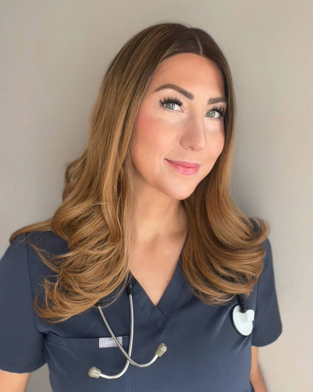 Raregen Velora 18” | Silk-Inserted Lace Top Wig-Honey Caramel Brown Melt