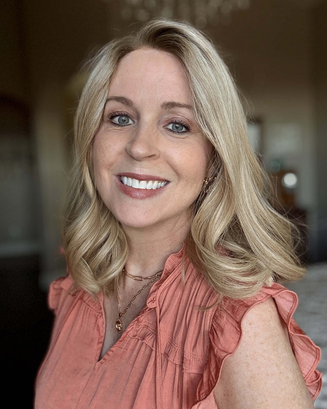 Raregen Dora 14” | Silk-Inserted Lace Top Wig-Ultra-light Blonde with Subtle Ash Root