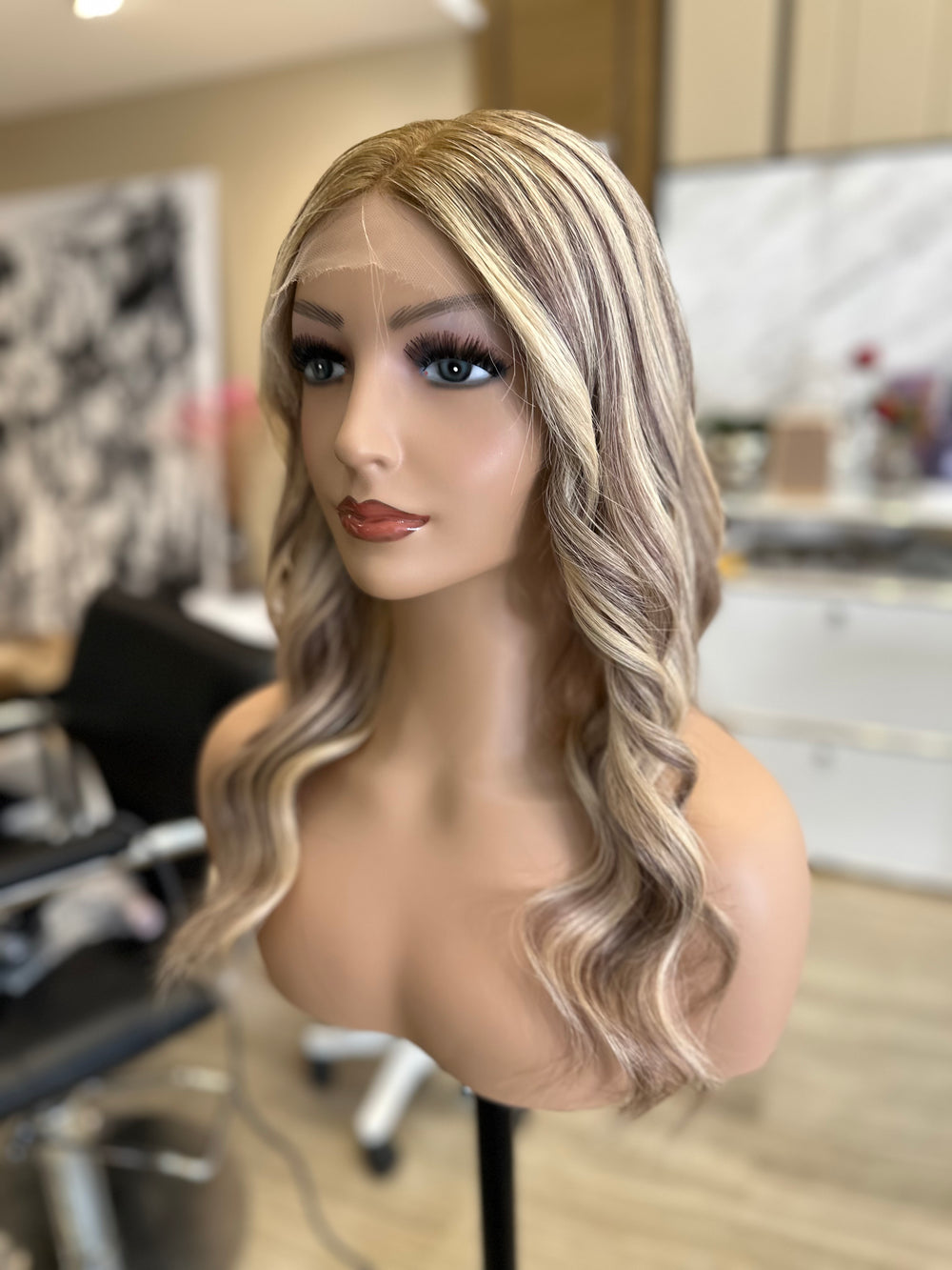 Avis | Remy Human Hair Wig- Light Shade of Blonde With Darker Tones