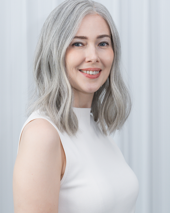 Sophia 12” | Silk-Inserted Lace Top Wig-Light Silver Grey Blend