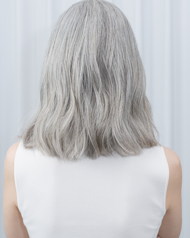 Sophia 12” | Silk-Inserted Lace Top Wig-Light Silver Grey Blend