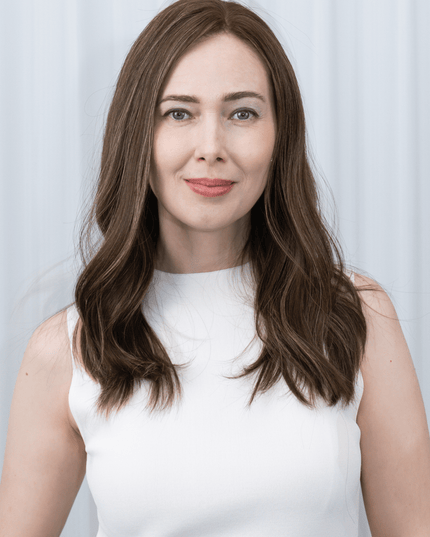 Amelia 18” | 100% Hand-tied Human Hair Wig-Light Brunette with Subtle Golden Highlights