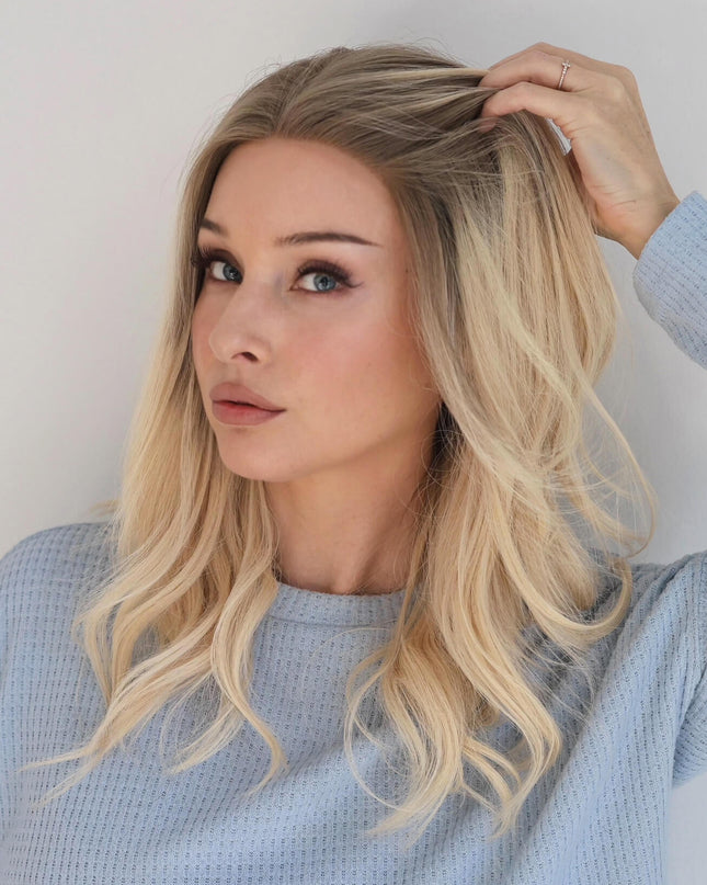 Raregen Genevieve 18” | Silk-Inserted Lace Top Wig- Creamy Blonde Ombre