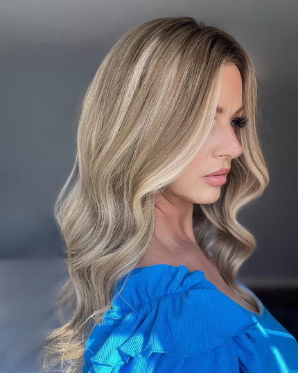 Avis |  Lace Top Remy Human Hair Wig- Cool Light Ash Blonde Balayage
