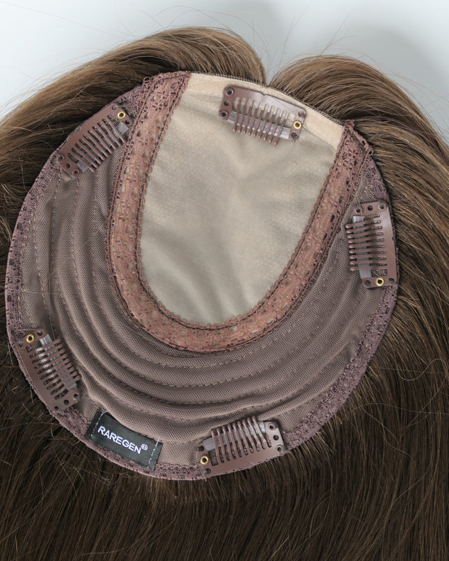 Amber | Human Hair Topper Silk Base in 6x6.5 Inch-Chestnut Brown
