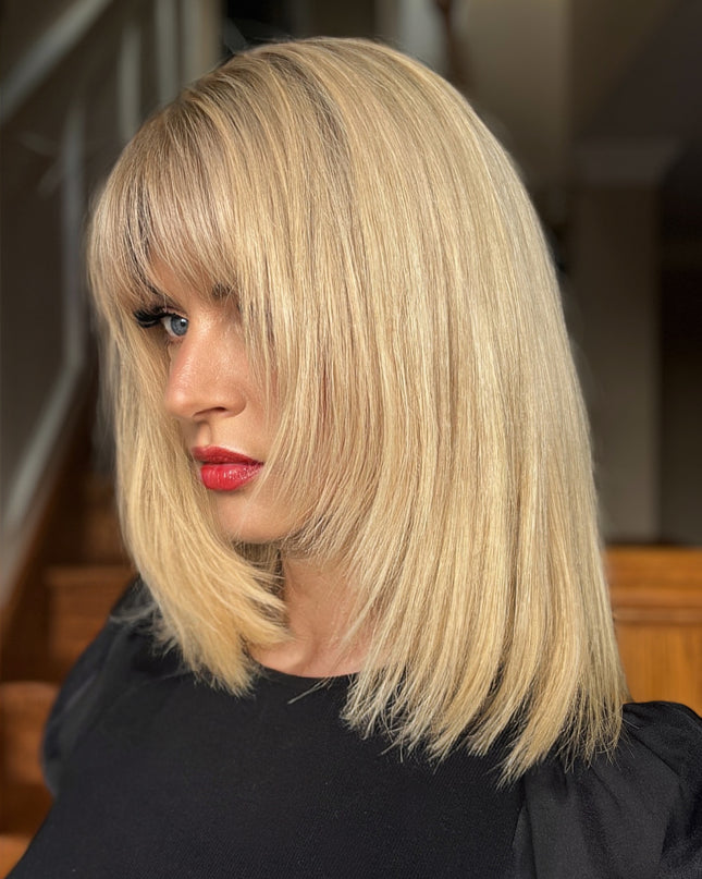 Charlotte-16" | Lace Top Remy Human Hair Wig- Golden Blonde