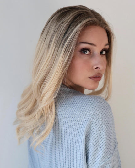 Raregen Genevieve 18” | Silk-Inserted Lace Top Wig- Creamy Blonde Ombre
