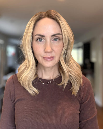 Raregen Barbara 14” | 100% Hand-tied Human Hair Wig-Beige Blonde with Subtle Dimension