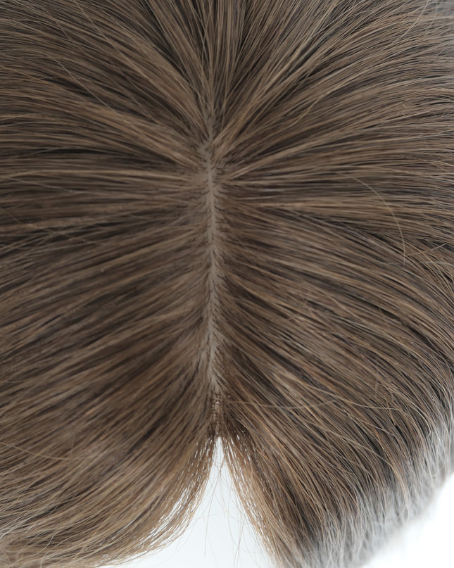 Amber | Human Hair Topper Silk Base in 6x6.5 Inch-Chestnut Brown