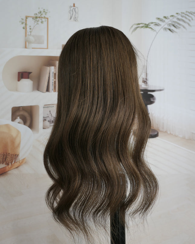 Amber | Human Hair Topper Silk Base in 6x6.5 Inch-Chestnut Brown