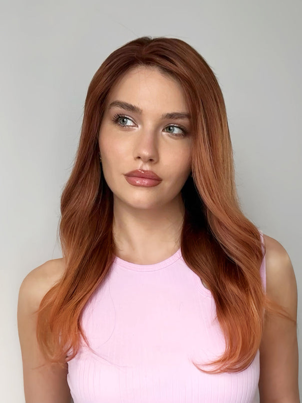 Bonnie | Lace Front Remy Human Hair Wig- Autumn Amber Ombre