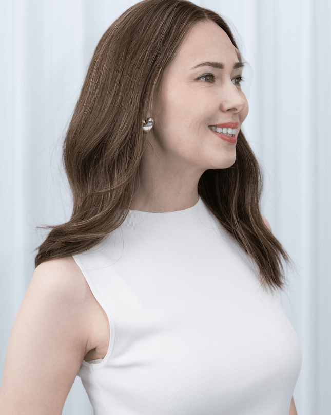 Amelia 18” | Silk-Inserted Lace Top Wig-Light Brunette with Subtle Golden Highlights