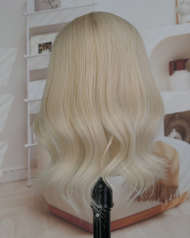 Aspen | Human Hair Topper Silk Base in 6x6.5 Inch- Platinum Blonde