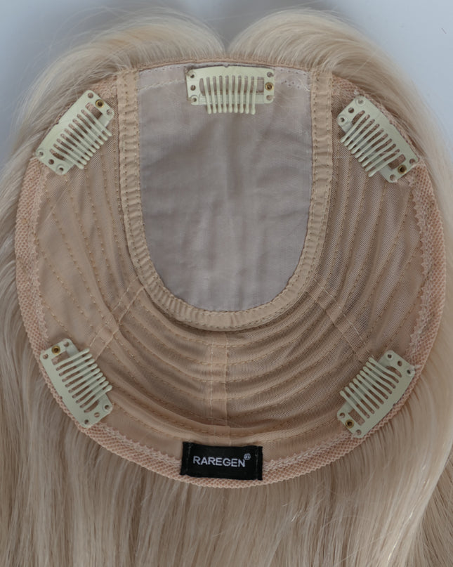 Aspen | Human Hair Topper Silk Base in 6x6.5 Inch- Platinum Blonde