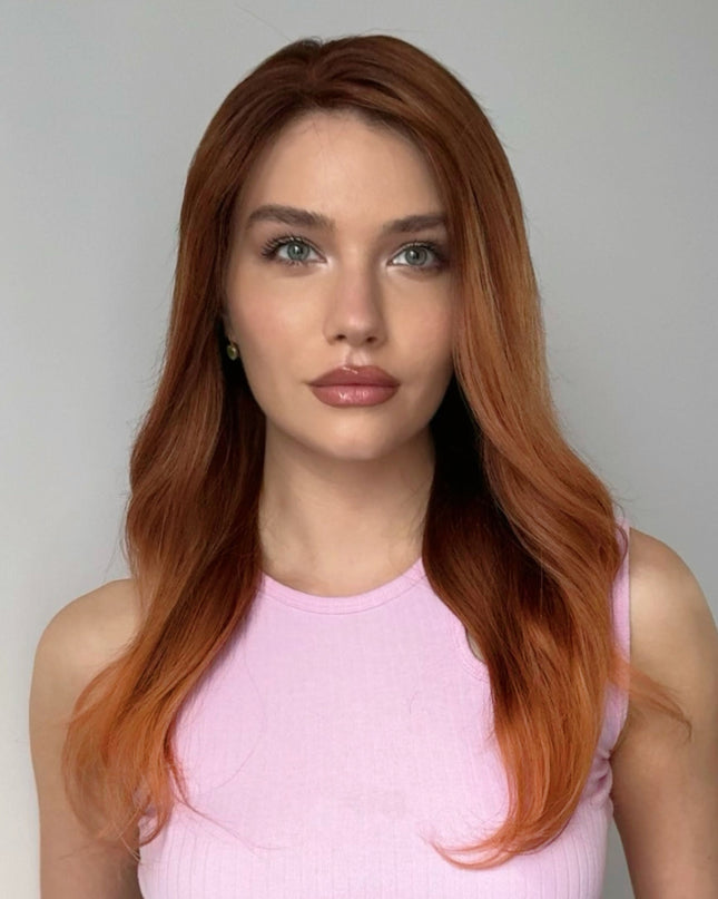 Bonnie | Lace Front Remy Human Hair Wig- Autumn Amber Ombre