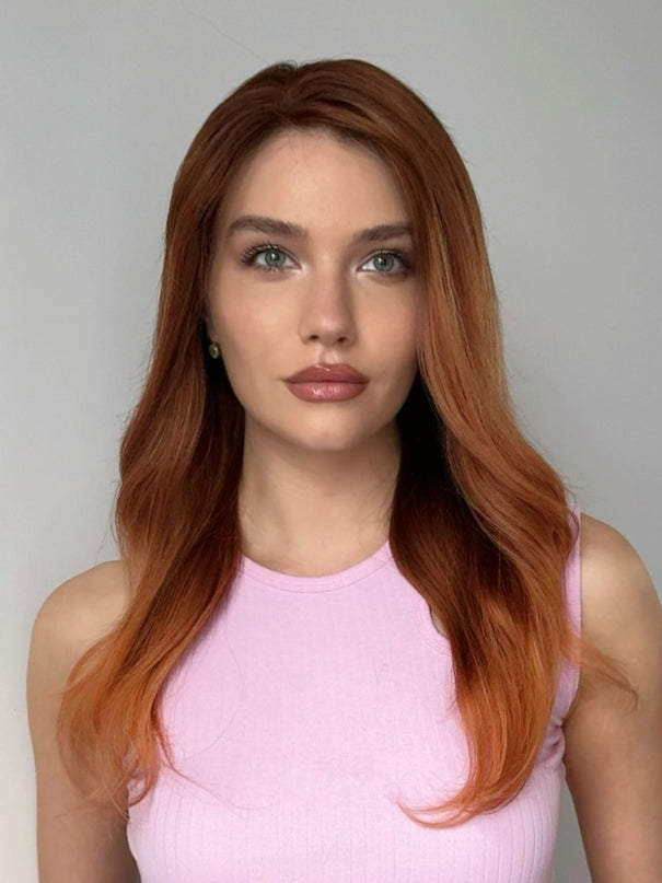 Bonnie | Lace Front Remy Human Hair Wig- Autumn Amber Ombre