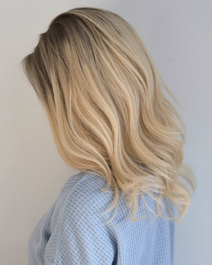 Raregen Genevieve 18” | Silk-Inserted Lace Top Wig- Creamy Blonde Ombre