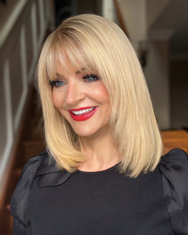Charlotte-16" | Lace Top Remy Human Hair Wig- Golden Blonde