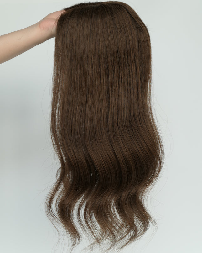 Amber | Human Hair Topper Silk Base in 6x6.5 Inch-Chestnut Brown