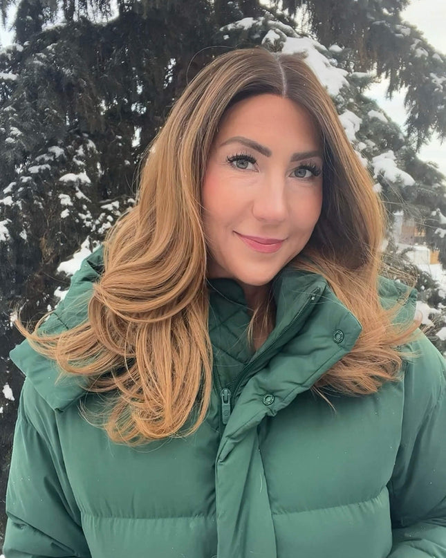 Raregen Velora 18” | Silk-Inserted Lace Top Wig-Honey Caramel Brown Melt