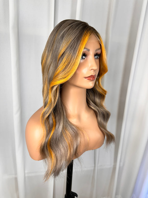 Donna | REMY HUMAN HAIR WIG-Ash Blonde Balayage with Lowlights