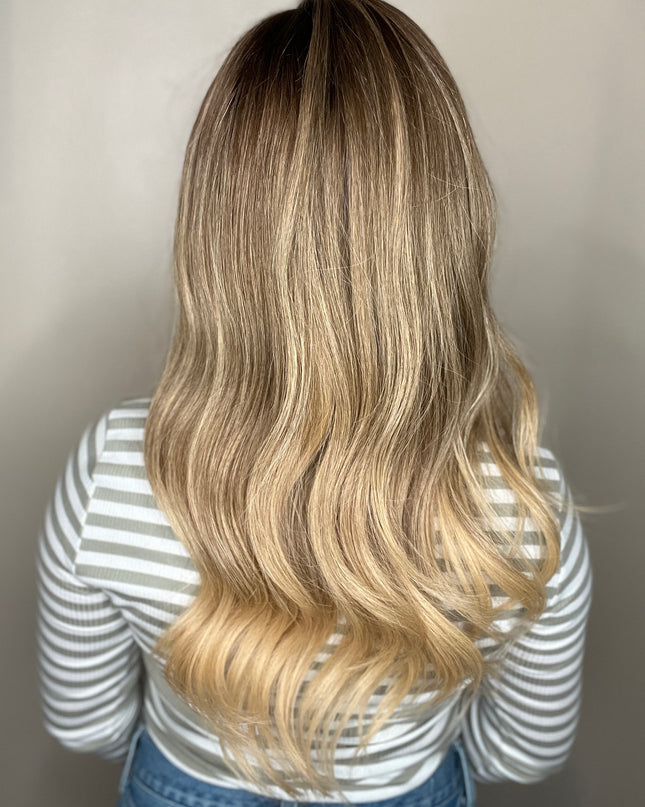 Celine| Lace Top Remy Human Hair Wig- Honey Blonde Balayage