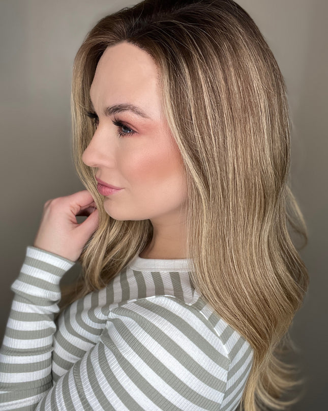 Celine| Lace Top Remy Human Hair Wig- Honey Blonde Balayage